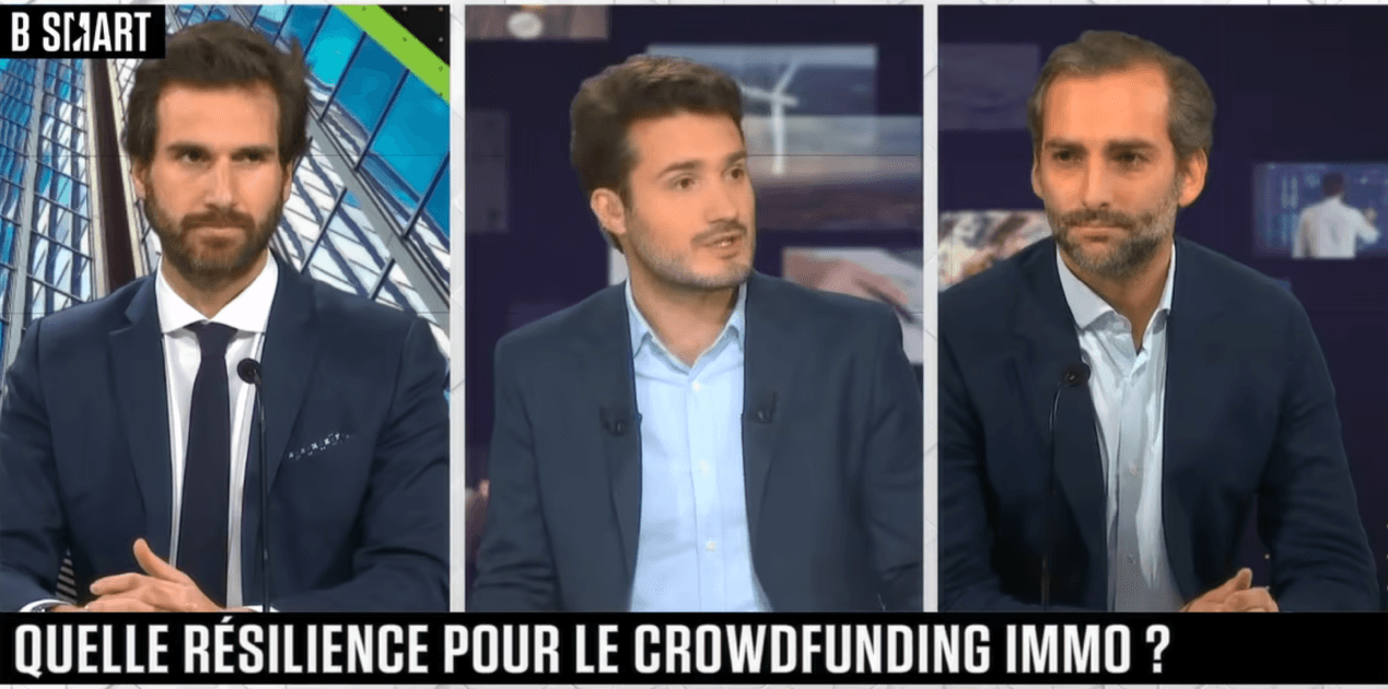 Photographie du passage à la télévision de Alexandre Toussant de Baltis sur le thème de la résilience du crowdfunding immobilier